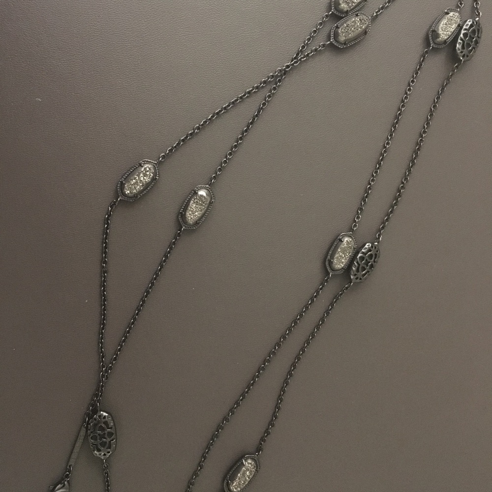 Kendra Scott GM & Platinum Drusy Kellie Necklace